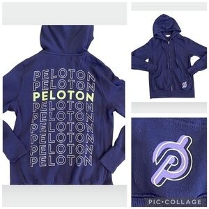 PELOTON Purple Logo Hoodie Cycling Sweatshirt Jacket